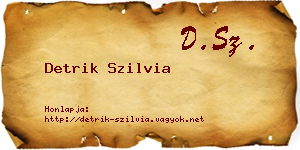 Detrik Szilvia névjegykártya